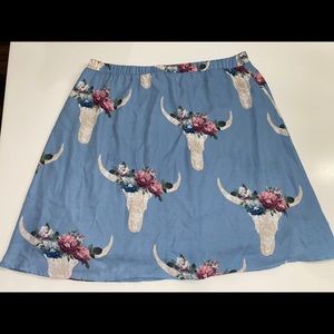 Peach Love California Bull Skull Skirt
